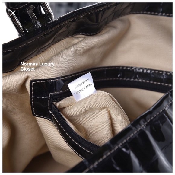 No LONGER Available. MCM Crocodile Embossed Patent Calfskin Tote. - Picture 8 of 8